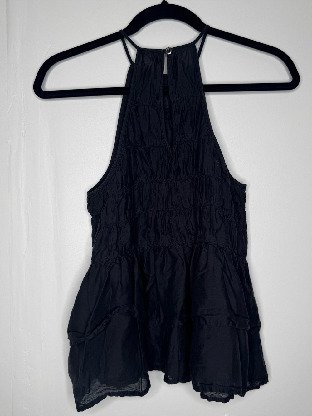 Pilcro Smocked Sleeveless babydoll ruffle Top boho witchy western summer casual - Picture 6 of 9